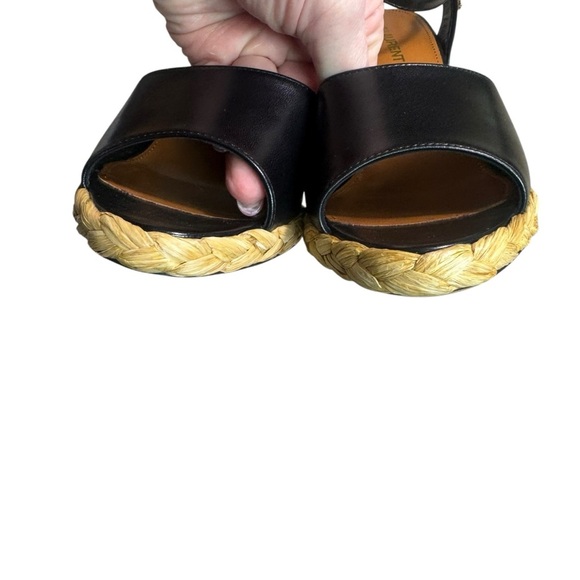 SAINT LAURENT - NIB Paloma Sandals Black Wedge Sandals Sz 36 1/2 - Picture 7 of 14